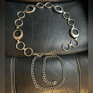 Vintage Silvertone Chain Belt with Lobster Clasp Closure